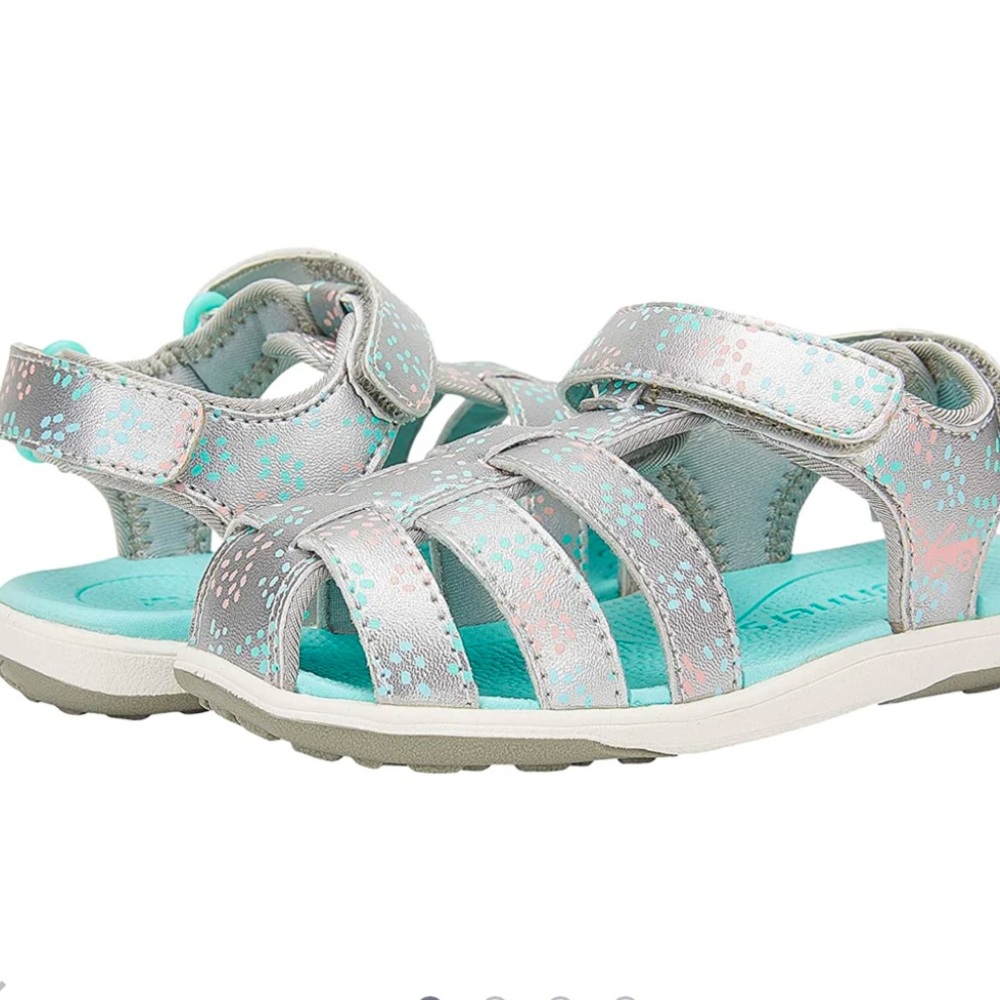 See Kai Run Silver Teal Floral Girls' Sport Sandals